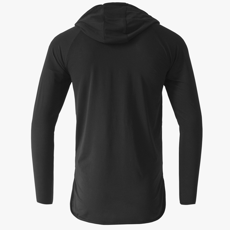 #H212 / Varsity Lightweight Drop-tail Long Sleeve Hoodie (Unisex)